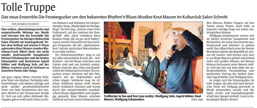 Artikel in der Rheinpfalz