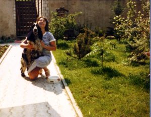 Christiane mit Hund 1981