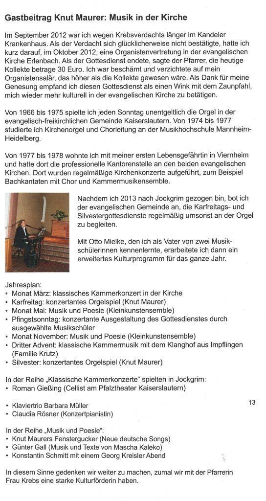 Pressetext Gemeindebrief der prot. Kirchengemeinde Jockgrim Juni 2021